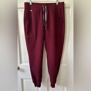 FIGS Scrub Pants Technical Collection Men's M Burgundy Red Jogger Pants FLAW